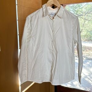 Pendleton Oxford Button Up White Collared Top Size 8